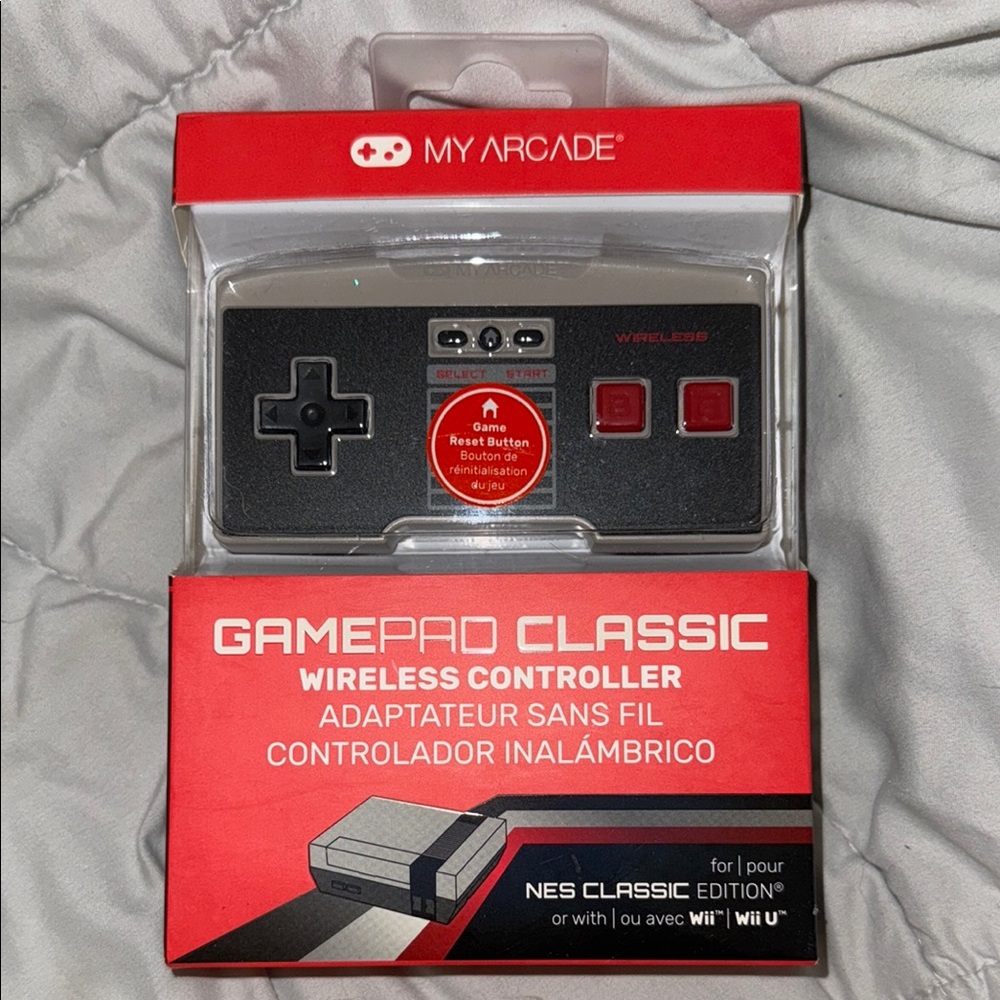 Arcade Black and Red Wireless Controller for NES Classic